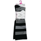 Wholesale - 2pk S/M LADIES FASHION BLACK PATTERN COMPRESSION SOCKS C/P 60, UPC: 194587069595